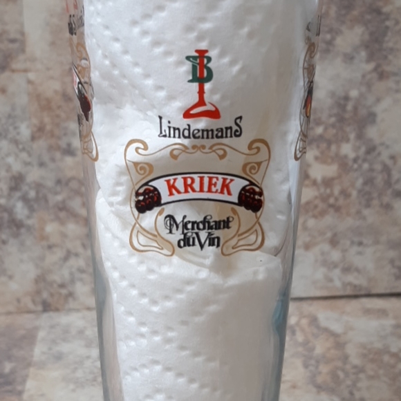 Tall beer Glass LINDEMANS Gold Rim Barware - Picture 2 of 8